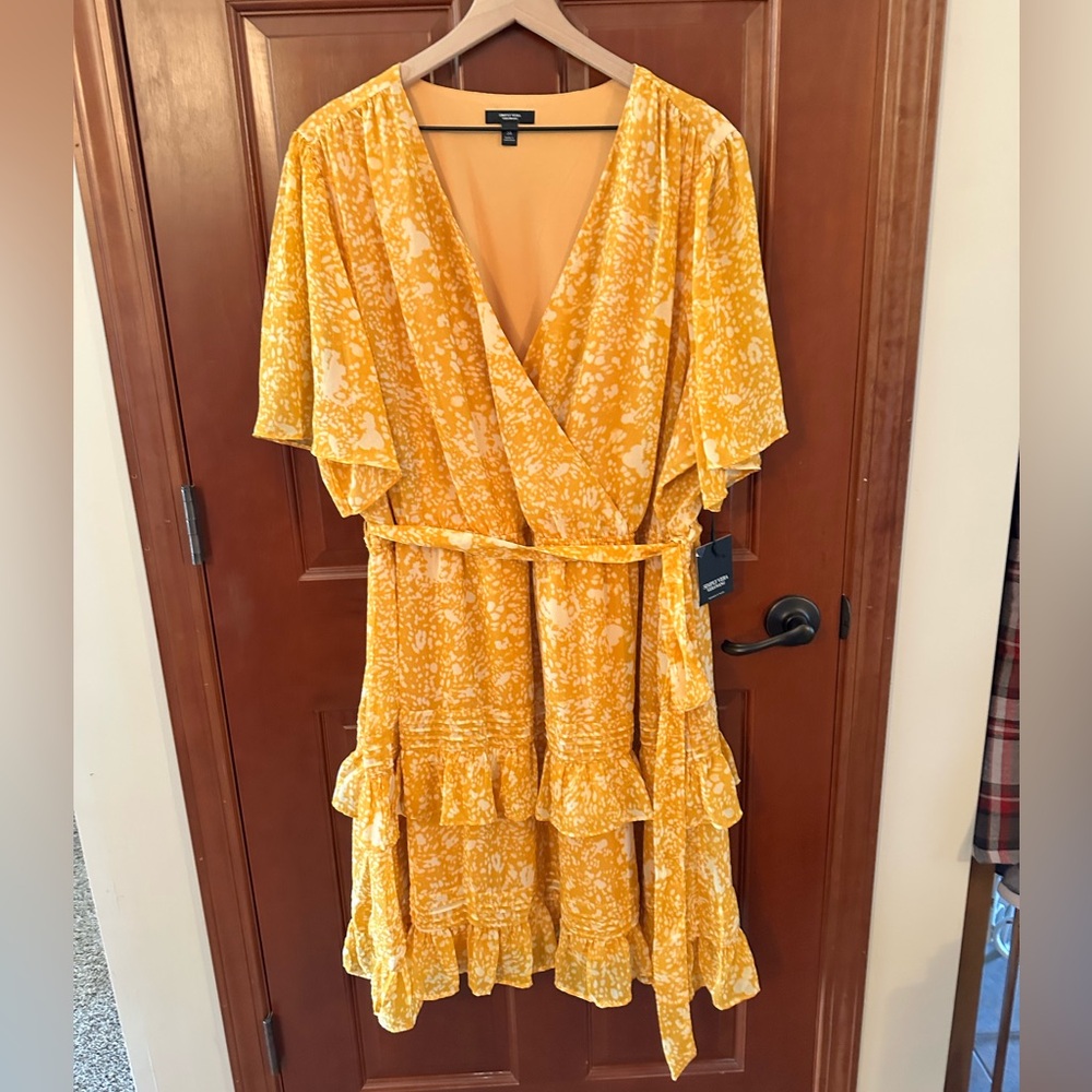Simply Vera Vera Wang Yellow Midi Dress